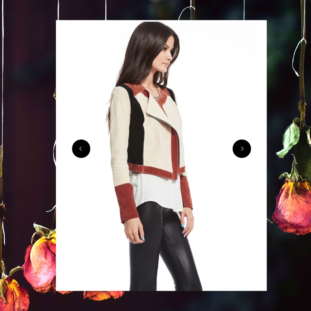 Collarless Moto Jacket